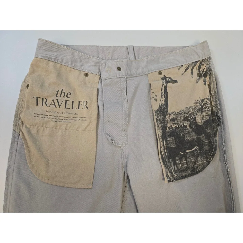 Banana Republic Traveler Pants Mens 31x32‎ Slim Fit Light Gray Italian Fabric